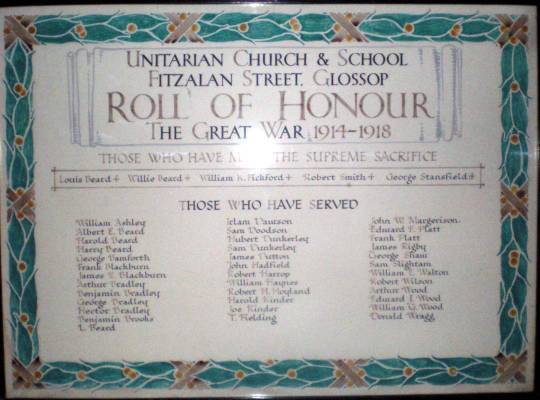 Fitzalan Street Unitarian Church Memorial