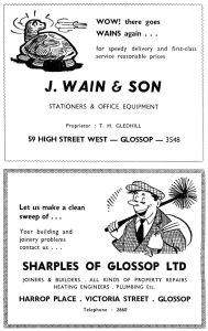 Wain and Sharples advertisements