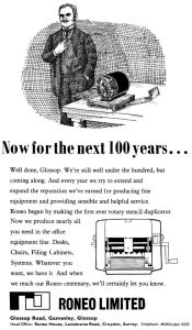 Roneo advertisement