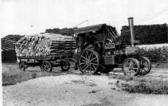 Tiger tractor delivering logs to the wood store