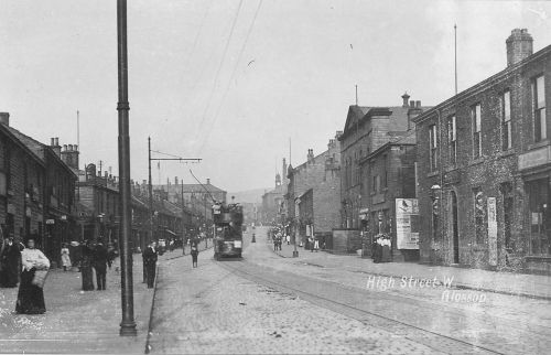 High Street West from near Shepley Mill Bridge in the early 20th century