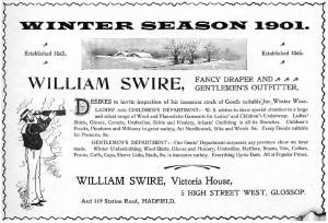 William Swire advert from the 1901 Whitfield Church bazaar programme