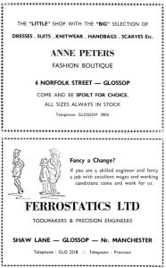 Anne Peters and Ferristatics advertisements
