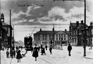 Centre of Glossop in 1906 (Norfolk Square)