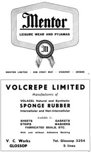 Mentor and Volcrepe advertisements