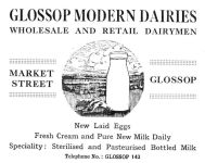 Glossop Modern Dairies advertisement