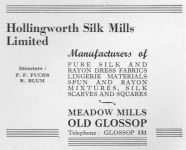 Hollingworth Silk Mills advertisement