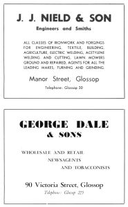 J J Nield and George Dale advertisements