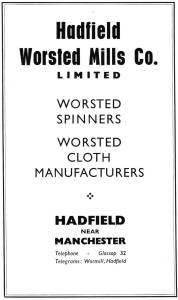 Hadfield Worsted Mills advert