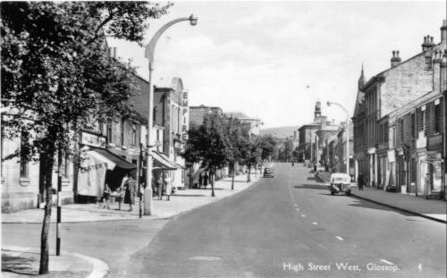Looking eastward up High Street West ca 1950