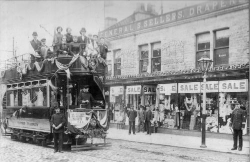 Mr. Sellers' tram on the opening day