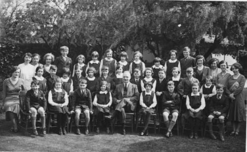 Whitfield School, Capt. Furniss, staff & pupils, undated.