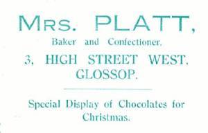Advert for Mrs Platt, Mount Pleasant Bazaar programme 1926
