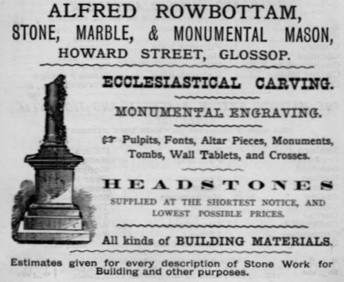 Alfred Rowbottom advert 1878 directory