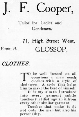 Advertisement for John Cooper 1928