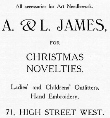 Advertisement for A & L James1928