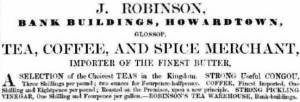 J Robinson advert 2 July 1859