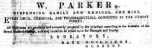 W Parker advert 29 May 1869