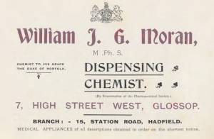 William Moran advert from the 1904 Sketch of Glossop