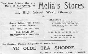 Melia advert from Mount Pleasant Bazaar programme 1911