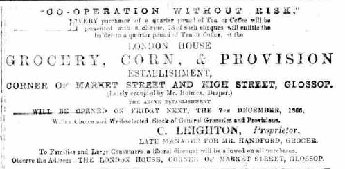 Crosby Leighton's advertisement of 1 December 1866