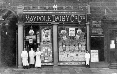 Maypole Dairys shop at the Town Hall entrance