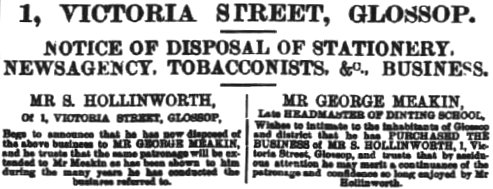 Sale of business at 1 Victoria Street, 1899
