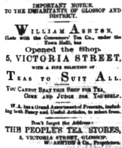 William Ashton advertisement 1887